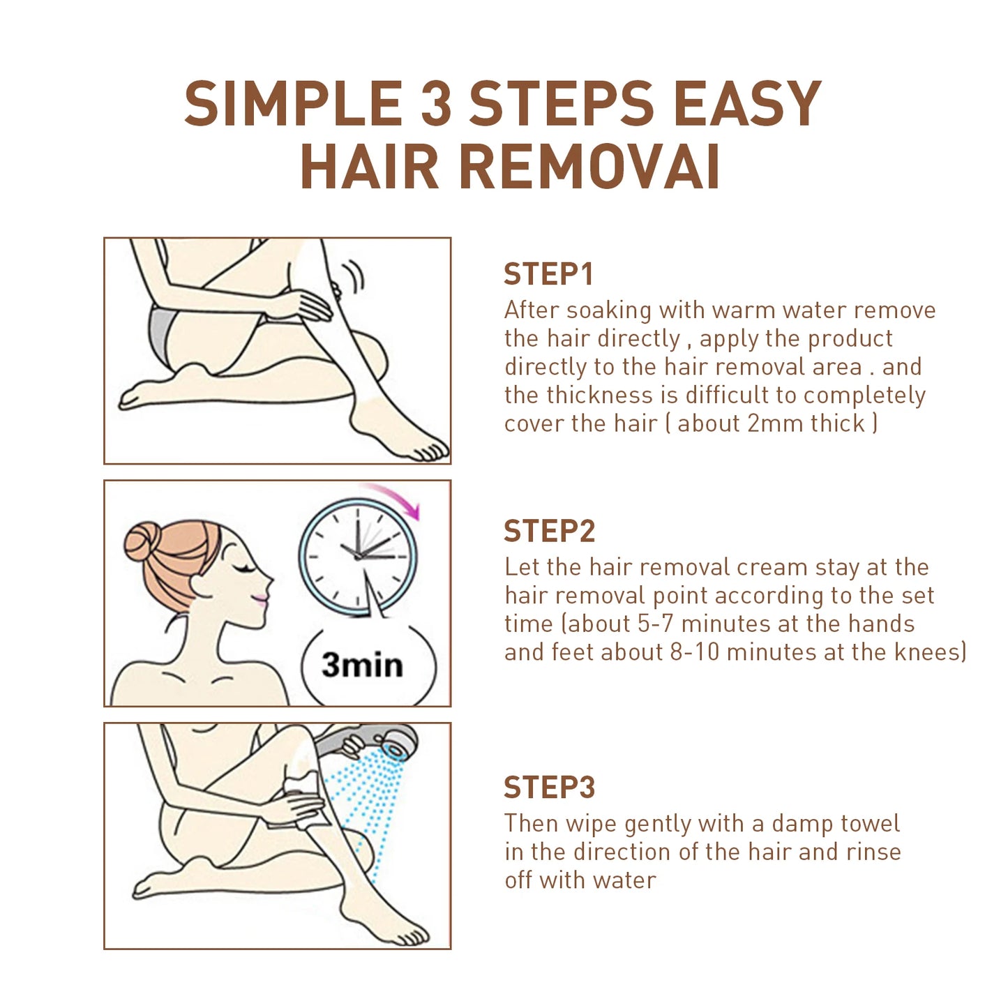 24k Pure Gold Collagen Easy Hair Removal Ladies Hair Root Softening Inhibit Hair Growth Women Body & Facial Hair Remover Cream