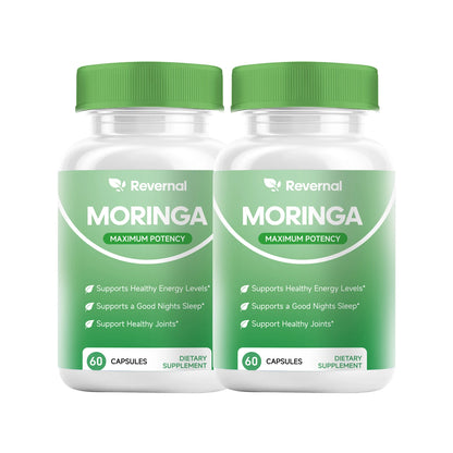 Moringa Powder Capsules - 800mg of Pure Nutrient-Rich Moringa Powder - A Natural Green Antioxidant Superfood - Supports Energy