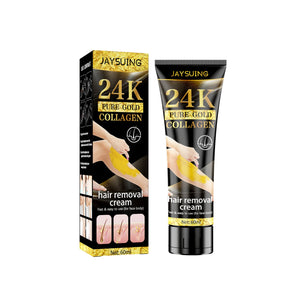 24k Pure Gold Collagen Easy Hair Removal Ladies Hair Root Softening Inhibit Hair Growth Women Body & Facial Hair Remover Cream