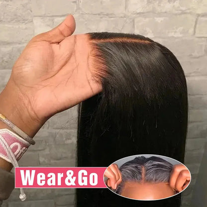YKB 30 Inch Bone Straight Glueless Wigs Human Hair 5x5 6x6 HD Lace Closure Wig Preplucked Ready To Wear Peruvian Raw 200 Density