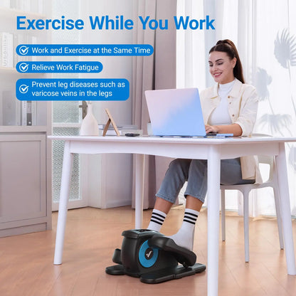 MERACH Under Desk Elliptical Machine Leg Exerciser for Seniors Adults Portable Quiet Electric Seated Pedal Exerciser 12 Speeds