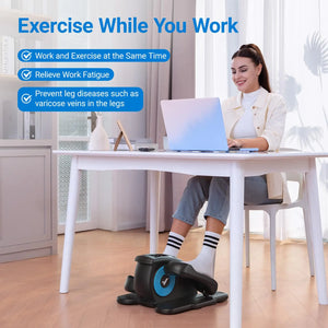 MERACH Under Desk Elliptical Machine Leg Exerciser for Seniors Adults Portable Quiet Electric Seated Pedal Exerciser 12 Speeds