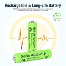 Load image into Gallery viewer, 20 Packs 1.2V AAA 700mAh Ni-MH Rechargable Batteries Button Top for Outdoor Garden Yard Lanterns Lights String Lights
