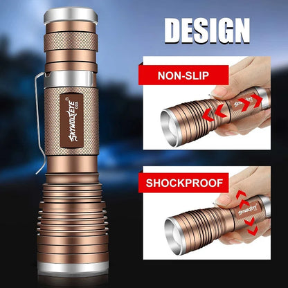 LED High Lumens Rechargeable Battery Flashlight Portable Small Hand Electric Outdoor Ultra Bright Multi functional Emergency