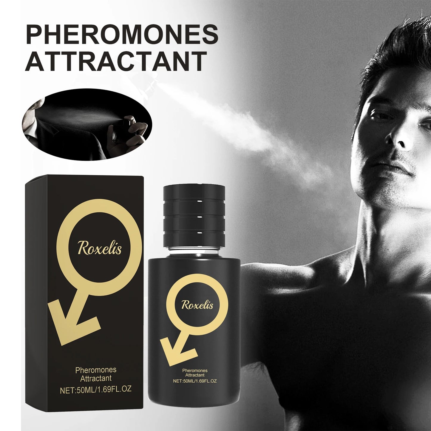 Roxelis Men Natural Scent Pheromone Perfume Charming Attractive Lasting Fresh Fragrance Men Perfume Spray for Bussiness Dating
