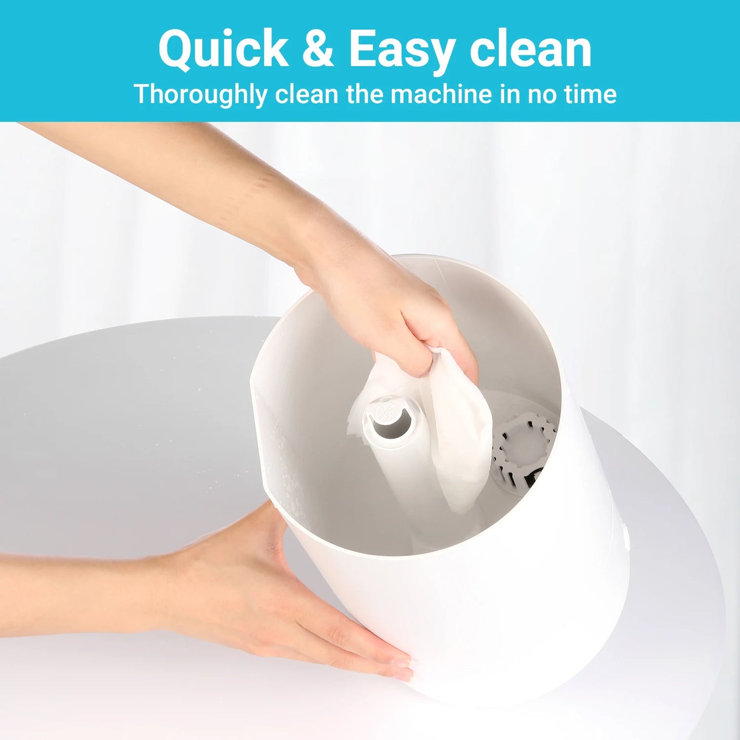 4L Top Fill Humidifier for Bedroom, Cool Mist with Ultrasonic Quiet, Auto Shut-off and Easy to Clean,  40Hrs Runtime, White