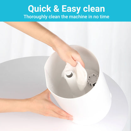 4L Top Fill Humidifier for Bedroom, Cool Mist with Ultrasonic Quiet, Auto Shut-off and Easy to Clean,  40Hrs Runtime, White