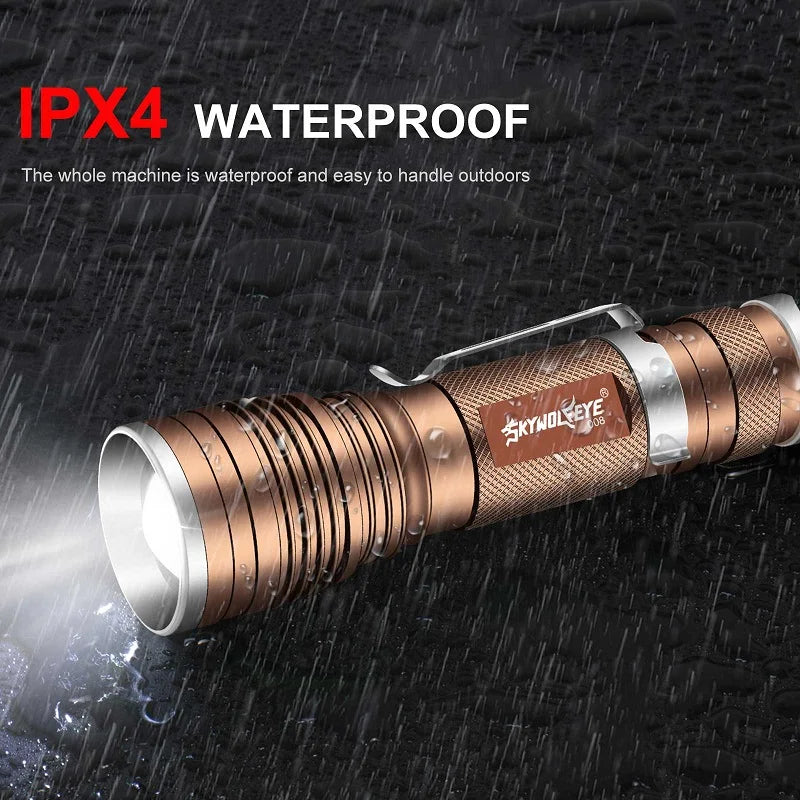 LED High Lumens Rechargeable Battery Flashlight Portable Small Hand Electric Outdoor Ultra Bright Multi functional Emergency