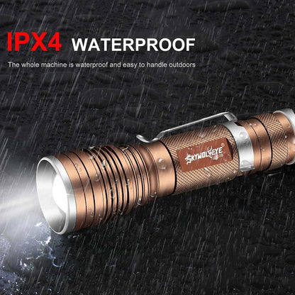LED High Lumens Rechargeable Battery Flashlight Portable Small Hand Electric Outdoor Ultra Bright Multi functional Emergency