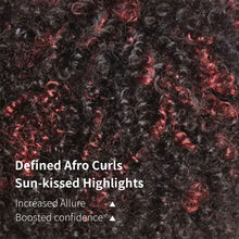 Load image into Gallery viewer, Dark Red Highlights Pixie Cut Wig  Glueless Wigs 2x1 Human Hair for Black Women Human Hair Afro Wigs Short Bob Wig With Bangs
