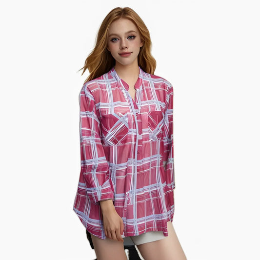Summer Woman Top Clothing Elegant Blouses Korean Popular Reviews Many Girls Clothes Women'S Plaid Shirt Shirts & Blouses Deals