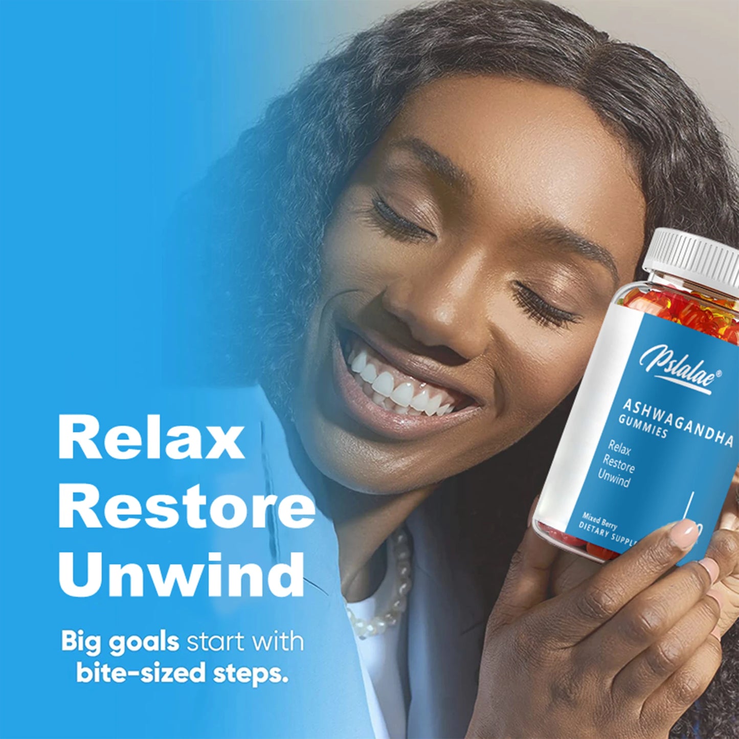 Ashwagandha Gummies - Relieve Stress and Anxiety, Improve Sleep, and Boost Immunity - 60 Gummies