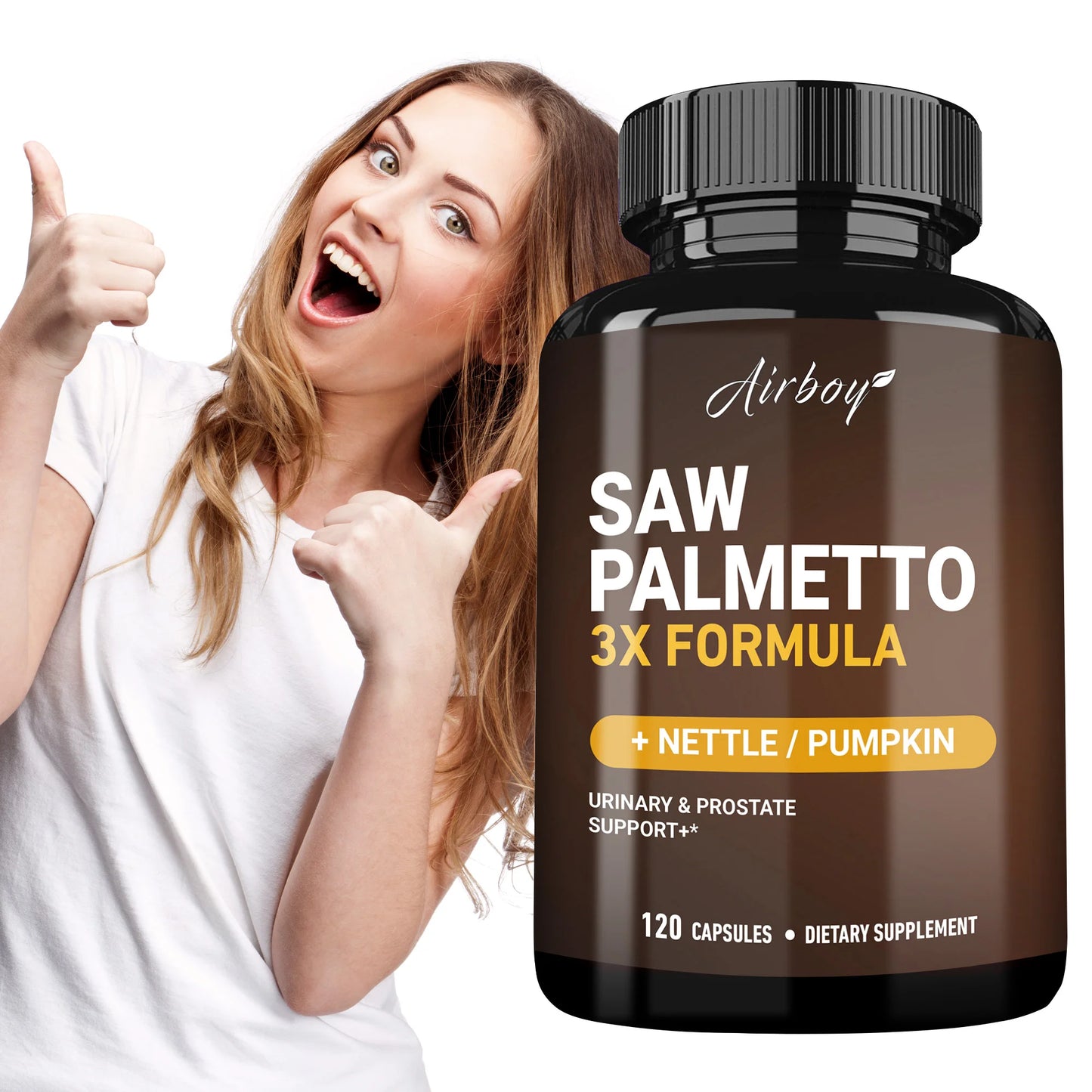 Saw Palmetto Capsules - Men's Prostate Health, Prevent Hair Loss, Relieve Frequent Urinary Incontinence - 120 Capsules