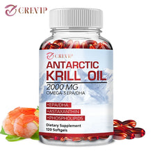 Load image into Gallery viewer, Antarctic Krill Oil - with Omega-3 EPA, DHA, Astaxanthin - Supports Brain,Cardiovascular,Joint,Eye &amp; Skin Health - 120 Capsules
