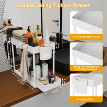 Load image into Gallery viewer, 2Pcs 2-Tier Sliding Cabinet Organizer, Pull-Out Under Sink Rack, Double-Layer Storage Shelf for Kitchen &amp; Bathroom
