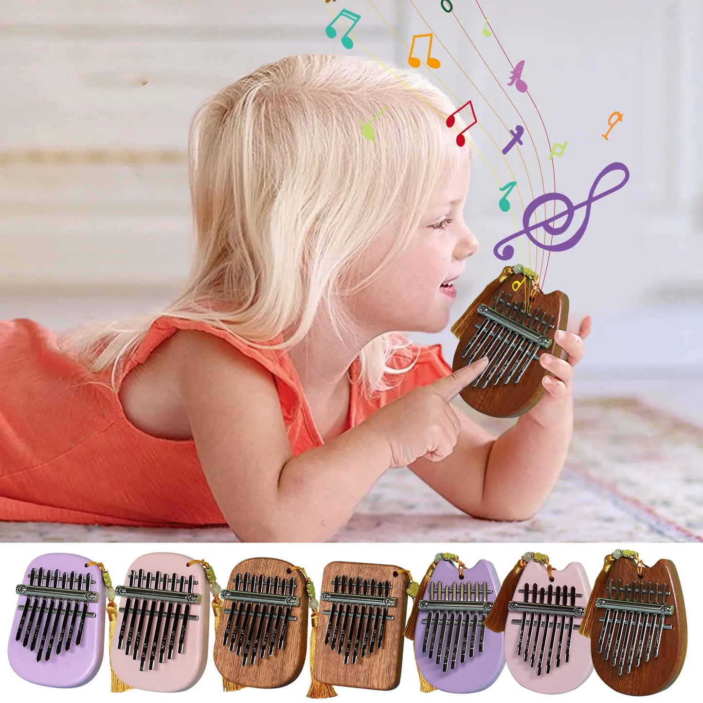 Kalimba Thumb Piano 8 Key Alto Mini Kalimba Instrument Portable Mbira Finger Piano Finger Instruments Decorative Cute For Kids