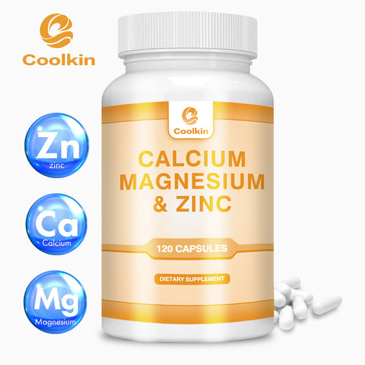 Calcium + Zinc + Magnesium Capsules - Support Bones, Teeth, Heart, and Enhance Immune System Function - 120 Capsules