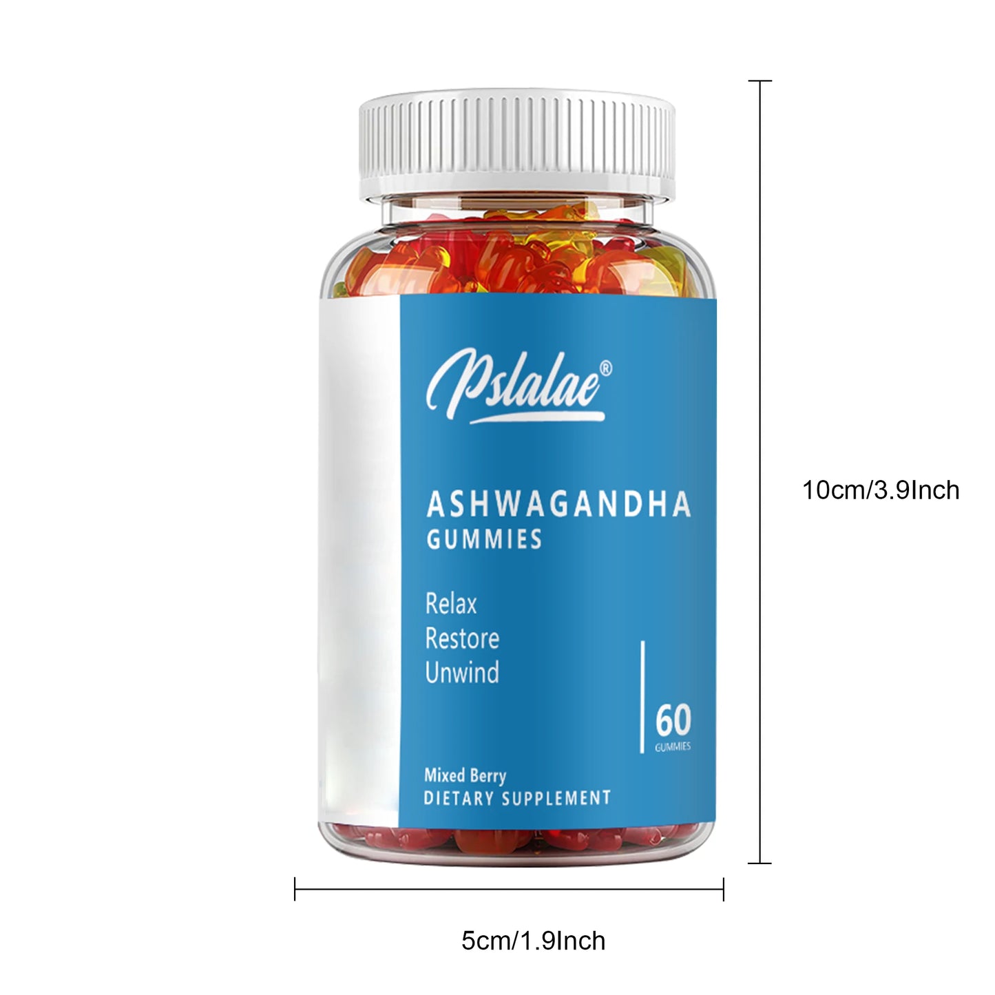 Ashwagandha Gummies - Relieve Stress and Anxiety, Improve Sleep, and Boost Immunity - 60 Gummies