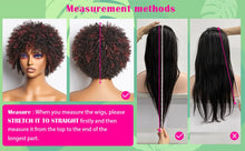 Load image into Gallery viewer, Dark Red Highlights Pixie Cut Wig  Glueless Wigs 2x1 Human Hair for Black Women Human Hair Afro Wigs Short Bob Wig With Bangs
