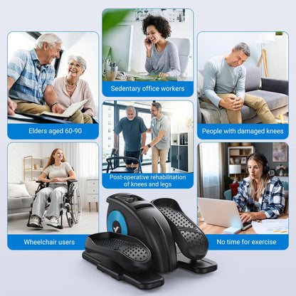 MERACH Under Desk Elliptical Machine Leg Exerciser for Seniors Adults Portable Quiet Electric Seated Pedal Exerciser 12 Speeds