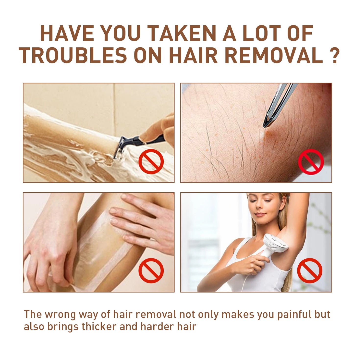 24k Pure Gold Collagen Easy Hair Removal Ladies Hair Root Softening Inhibit Hair Growth Women Body & Facial Hair Remover Cream