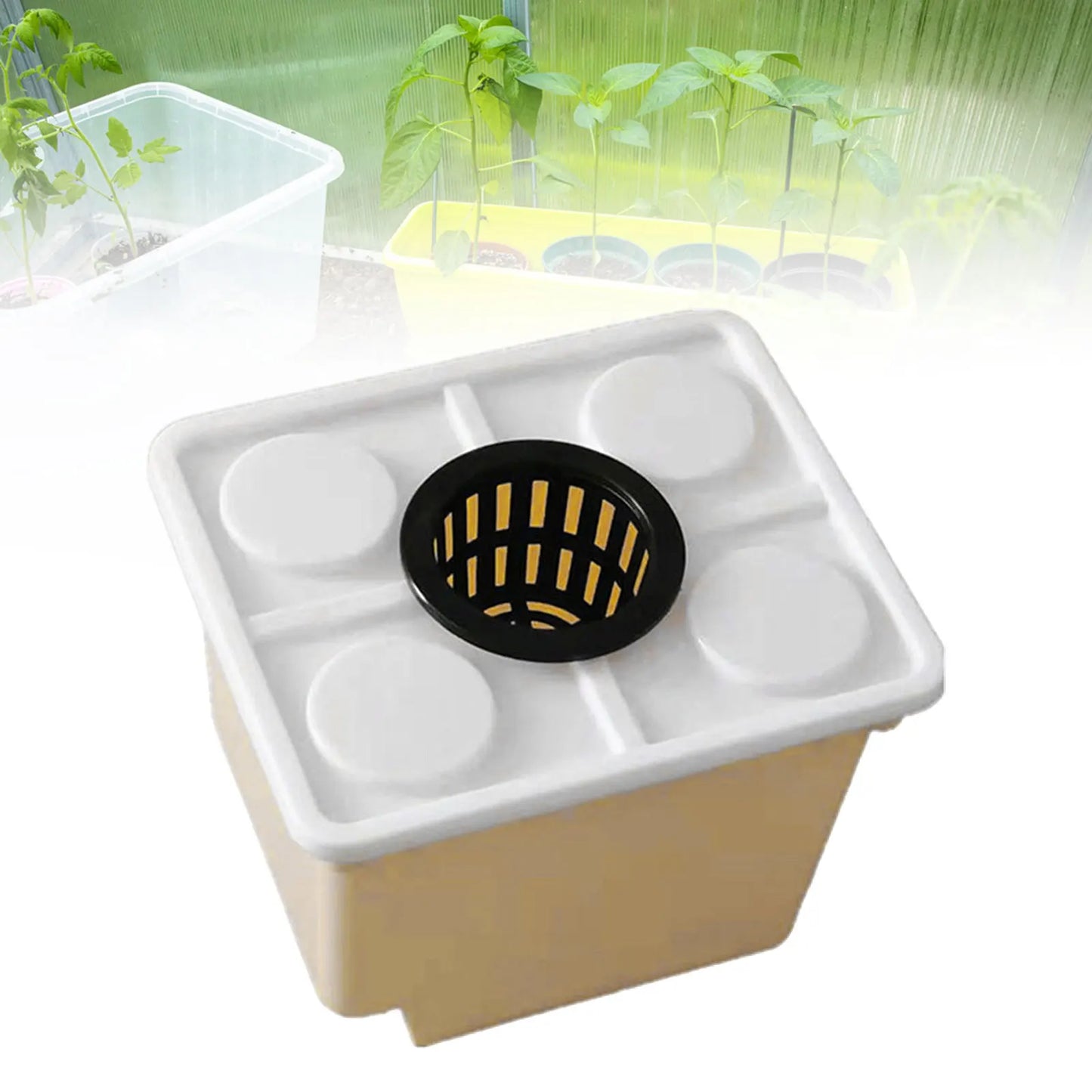 Hydroponics Bucket with Siphon Elbows Vegetables Growth Planter Smart Growing Equipment for Tomato Cucumber Pepper Planting Kit