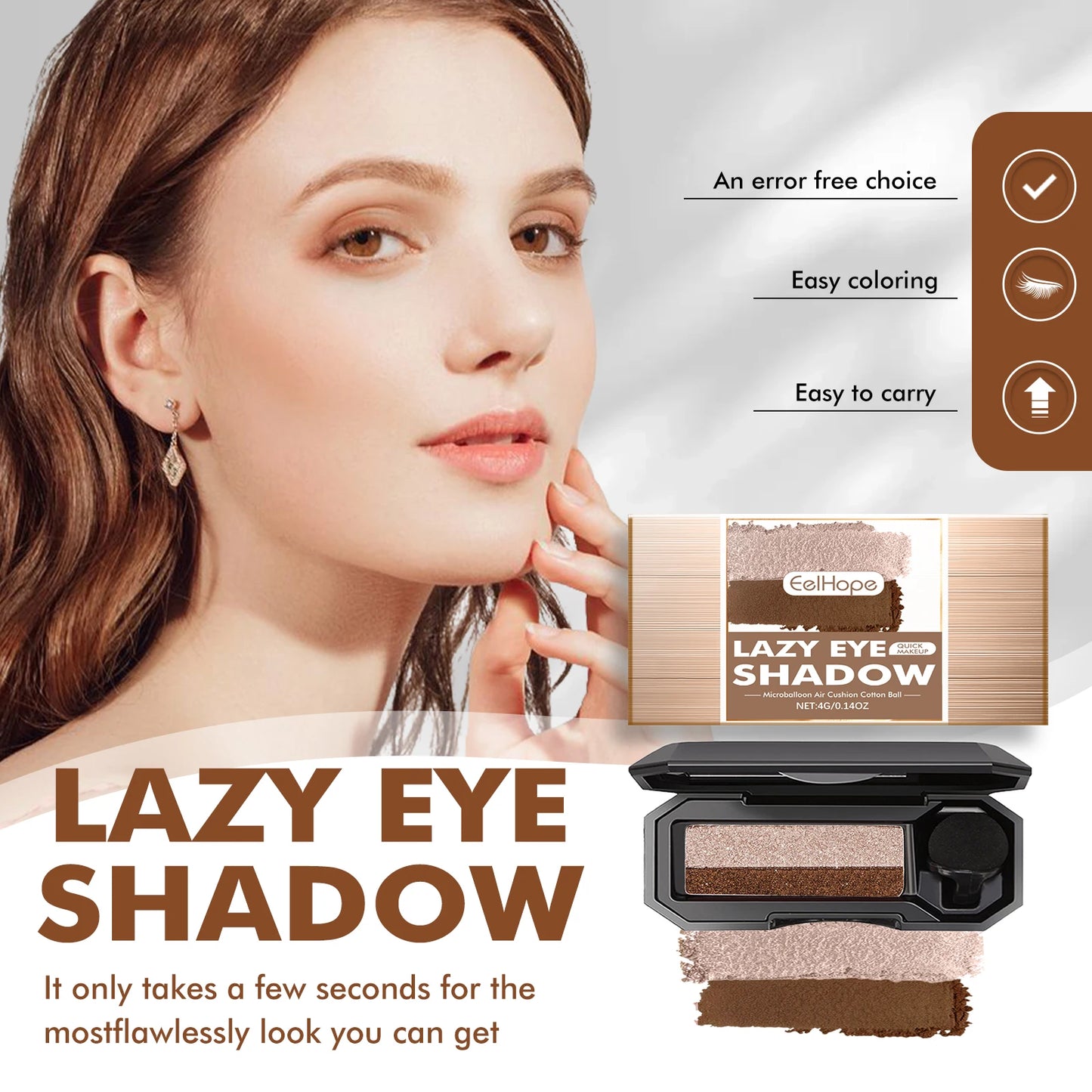 Women's Natural Color Pearlescent Matt Novice Makeup Sequins Eye Shadow Long Lasting for Eye Makeup Perfect Dual Color Eyeshadow