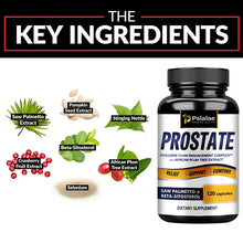 Load image into Gallery viewer, Prostate - with Saw Palmetto, Stinging Nettle, Pumpkin Oil - 120 Capsules
