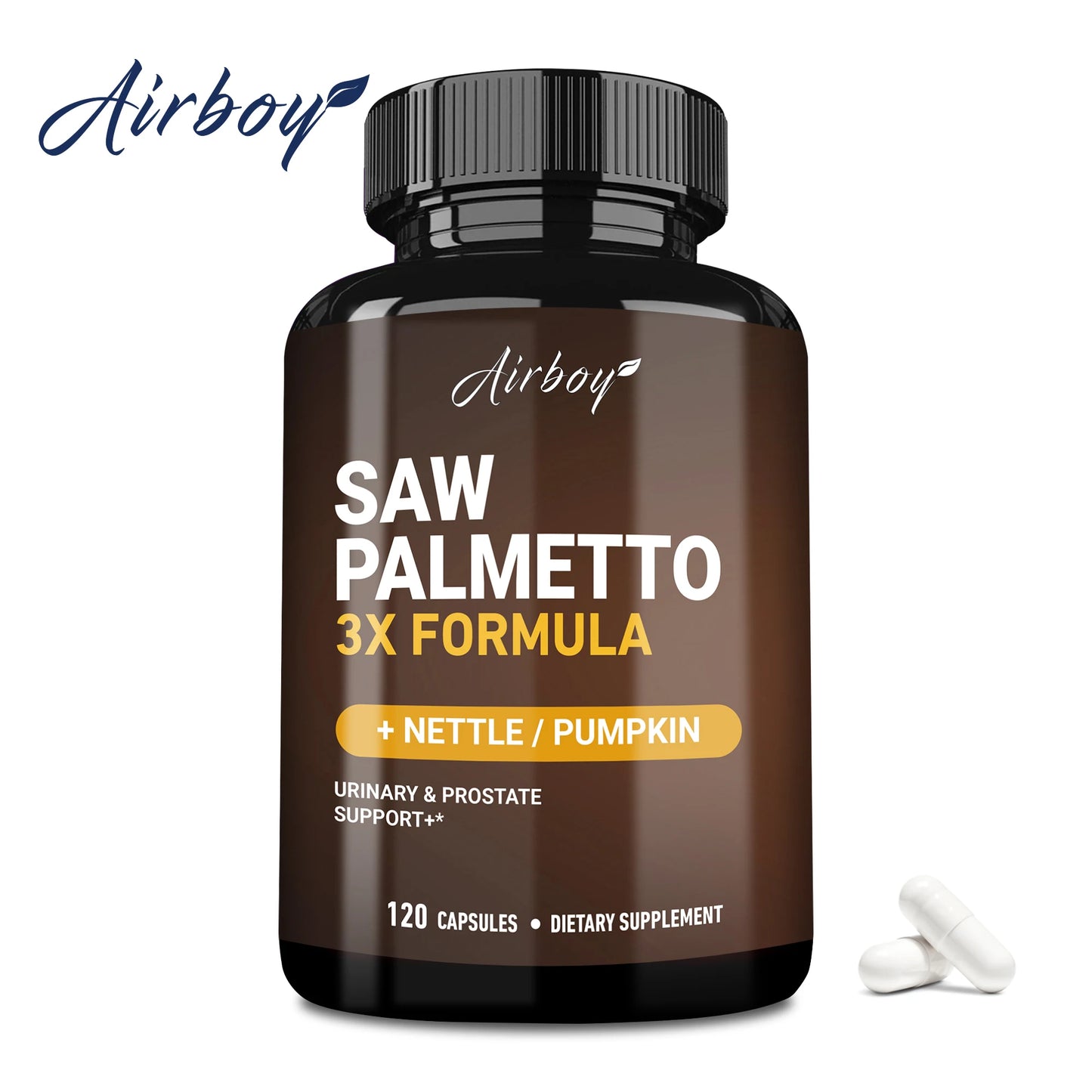Saw Palmetto Capsules - Men's Prostate Health, Prevent Hair Loss, Relieve Frequent Urinary Incontinence - 120 Capsules