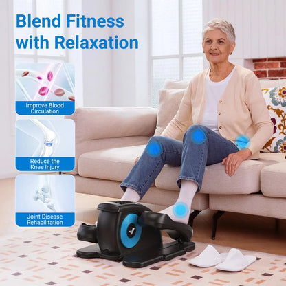 MERACH Under Desk Elliptical Machine Leg Exerciser for Seniors Adults Portable Quiet Electric Seated Pedal Exerciser 12 Speeds