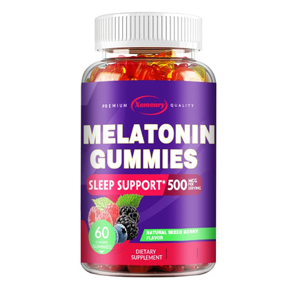 Melatonin Gummies - Sleep Aid, Relieve Stress, Fall Asleep Quickly, Improve Sleep Quality, Promote Deep Sleep - 60 Gummies