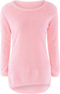 2024 Women Warm Sweaters Solid Color O Neck Loose Knitted Pullover Long Sweater Casual Blouse Lady Hipster Comfortable Clothing