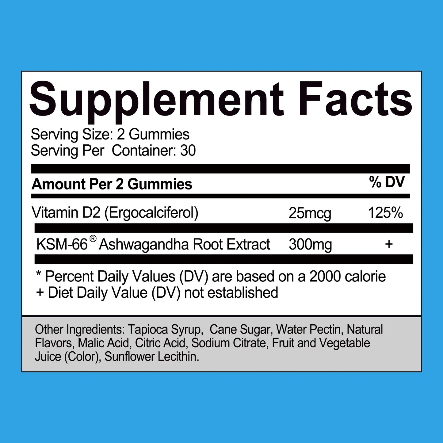 Ashwagandha Gummies - Relieve Stress and Anxiety, Improve Sleep, and Boost Immunity - 60 Gummies