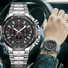 Load image into Gallery viewer, Sports Watches For Men Fashion Quartz Men Big Clock WWOOR Top Brand Luxury Military Full Steel Waterproof Chronograph Wristwatch

