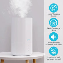 Load image into Gallery viewer, 4L Top Fill Humidifier for Bedroom, Cool Mist with Ultrasonic Quiet, Auto Shut-off and Easy to Clean,  40Hrs Runtime, White
