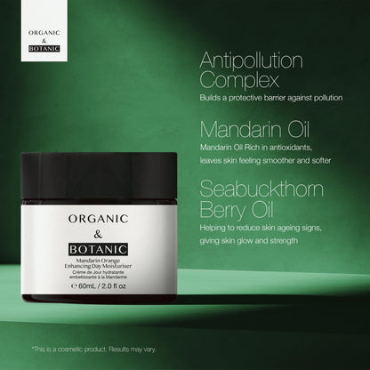 Organic & Botanic Mandarin Orange Day Moisturiser with Vitamin C & Sea Buckthorn 60ml | Lightweight Hydration