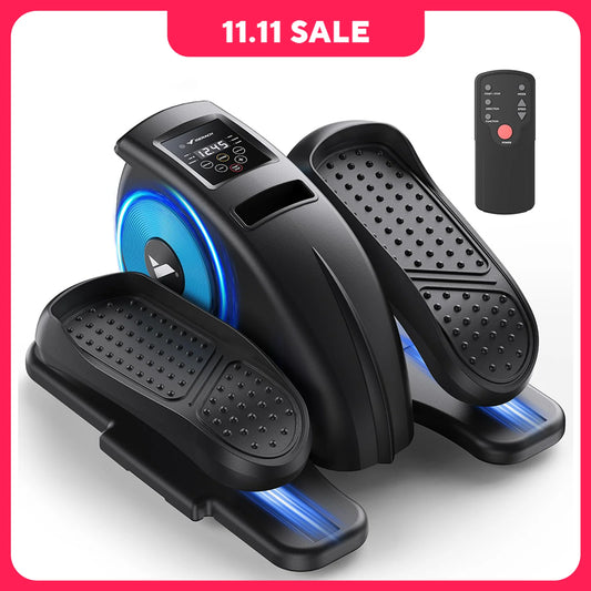 MERACH Under Desk Elliptical Machine Leg Exerciser for Seniors Adults Portable Quiet Electric Seated Pedal Exerciser 12 Speeds