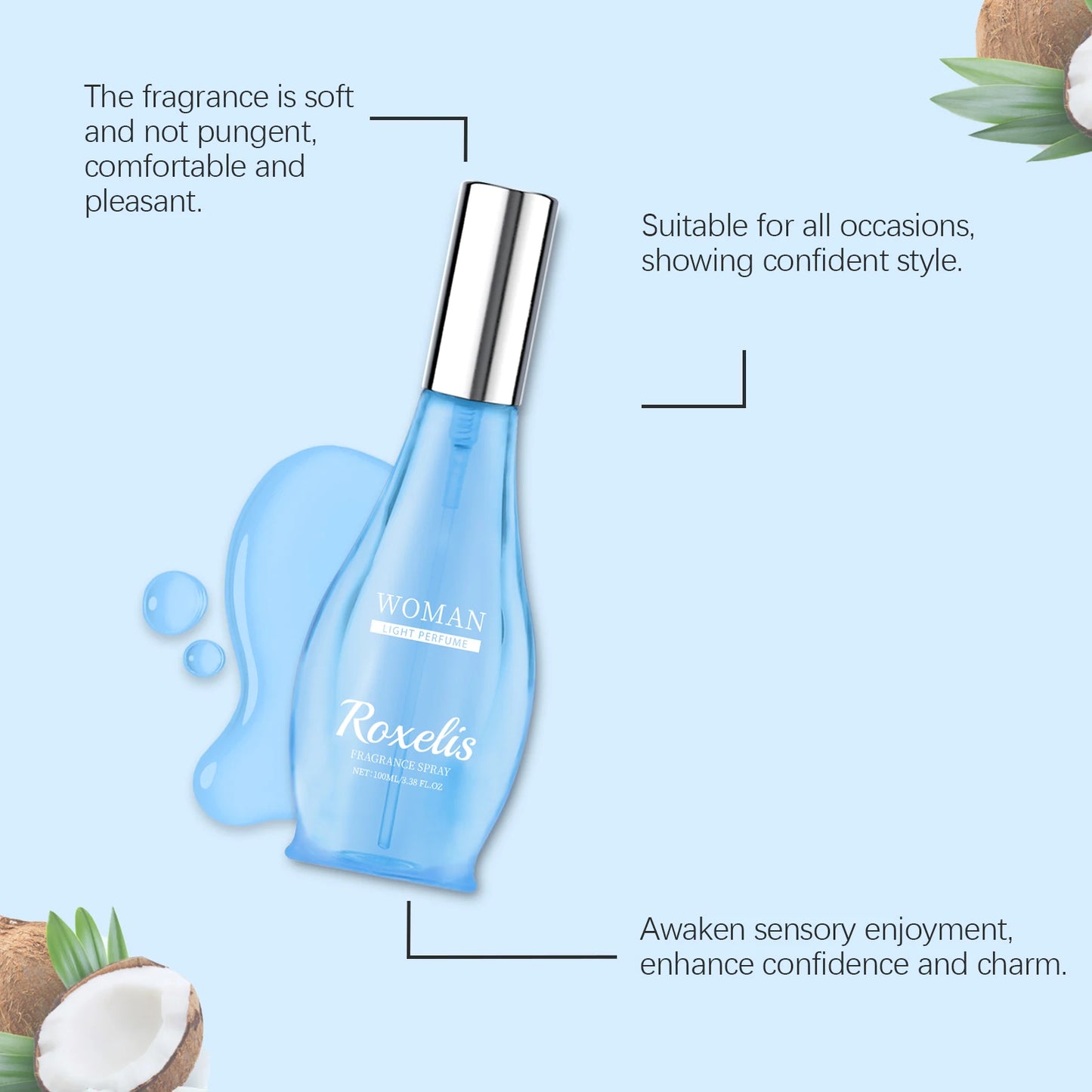 Roxelis Pheromone Perfume Spray Freshing Long Lasting Light Fragrance Flirt Seduction Aroma Elegant Release Charm Dating Perfume