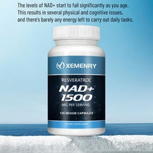 Load image into Gallery viewer, NAD + Resveratrol - Anti-aging, Helps Boost Energy, Promotes Cell and Skin Health - 120 Capsules
