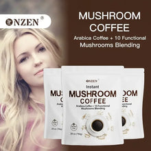 Load image into Gallery viewer, Premium Mushroom Coffee Powder: Arabica Coffee with 10-Mushroom Blend (Lion&#39;s Mane, Chaga, Reishi &amp; More) for Enhanced Focus, En
