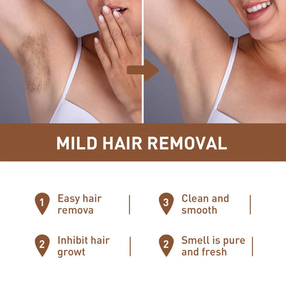 24k Pure Gold Collagen Easy Hair Removal Ladies Hair Root Softening Inhibit Hair Growth Women Body & Facial Hair Remover Cream