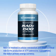 Load image into Gallery viewer, NAD + Resveratrol - Anti-aging, Helps Boost Energy, Promotes Cell and Skin Health - 120 Capsules
