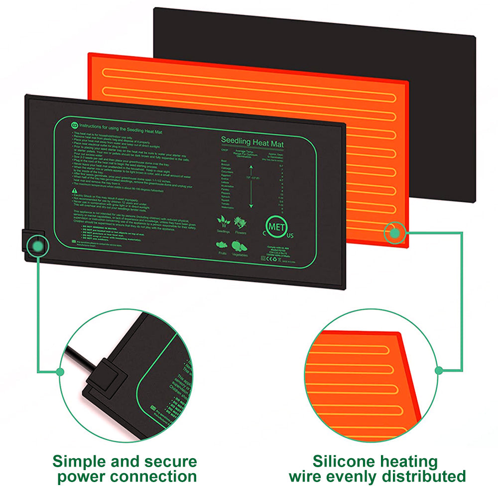 10/25/50CM Seedling Heat Mat Indoor Plants Germination Waterproof Heating Pad Propagation Clone Starter Mat EU/US/AU/UK Plug