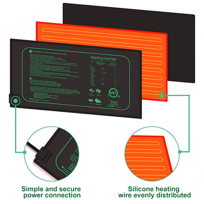 10/25/50CM Seedling Heat Mat Indoor Plants Germination Waterproof Heating Pad Propagation Clone Starter Mat EU/US/AU/UK Plug