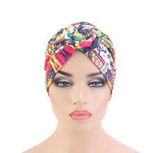 Load image into Gallery viewer, Women tie Turban Hat bohemian style cotton top knot turban african twist headwrap Ladies Hair Accessories India Hat Chemo Cap
