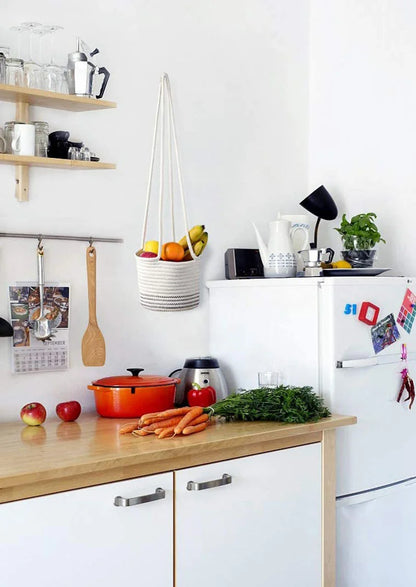 Garden Hanging Planter Woven Plant Storage Basket Indoor Outdoor Flower Holder Home Balcony Ornaments Flower Pot Patio Decor