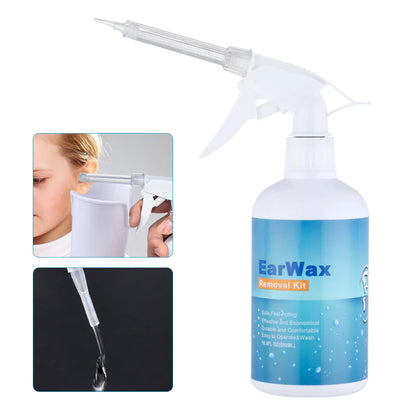 500/300ml Ear Cleaner Kit for Adults Kids Spiral Ear Wax Remover Plastic Water Irrigation Bottle Ear Care Washing Safety Squeeze