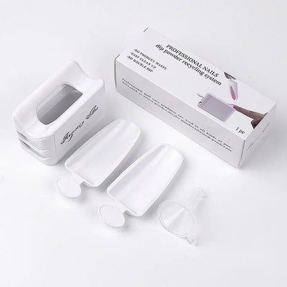 Nails art glitter powder sequins double layer manicure tool rhinestones gems decorations recycling box storage portable containe