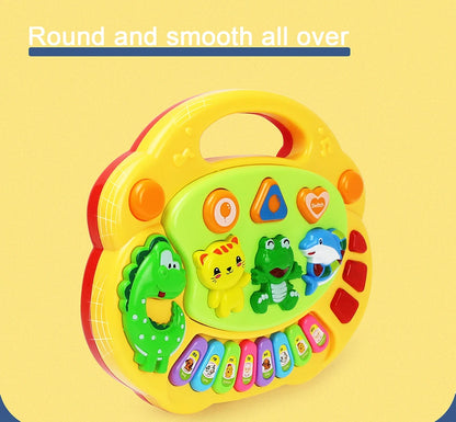 Kids Cartoon Piano Keyboard Game with Animal Sounds Flashing Light Music Baby Instrument Music Toys Educational Toys Kids Gifts