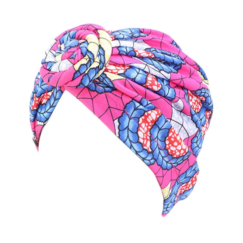 Women tie Turban Hat bohemian style cotton top knot turban african twist headwrap Ladies Hair Accessories India Hat Chemo Cap